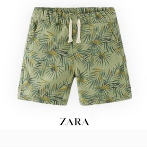 Zara Kids Palm Tree Twill Shorts